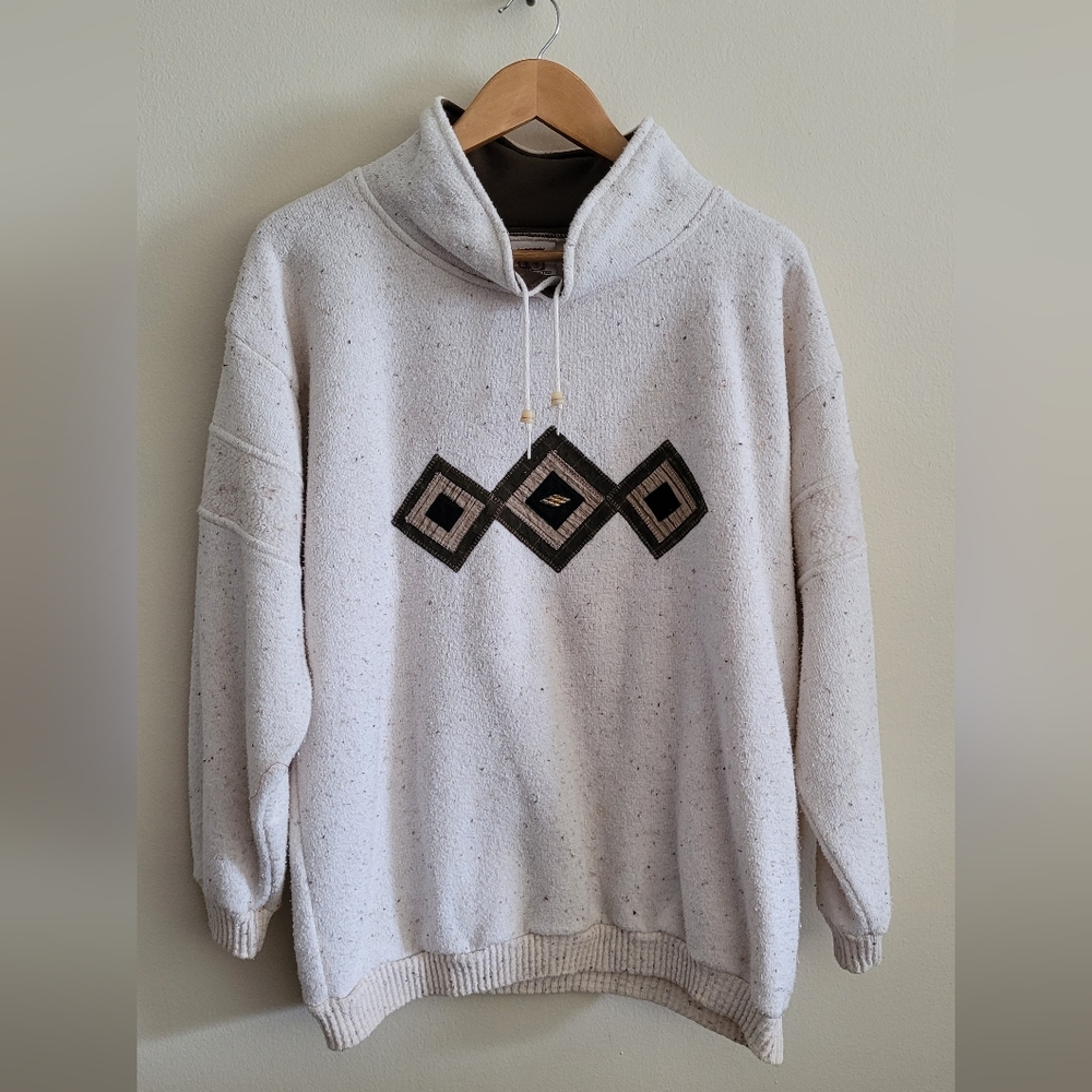 Vtg Art Unlimited Pullover Sweatshirt, Unisex   Size Large, Oatmeal Flecked
